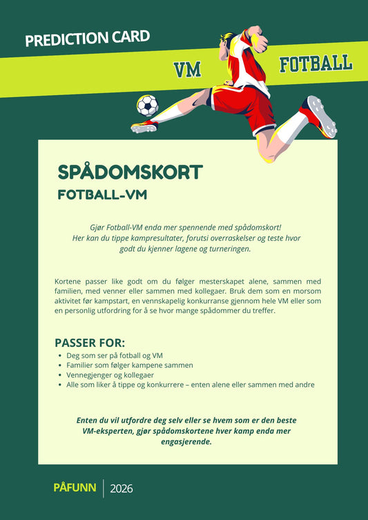 VM i Fotball - Prediction card