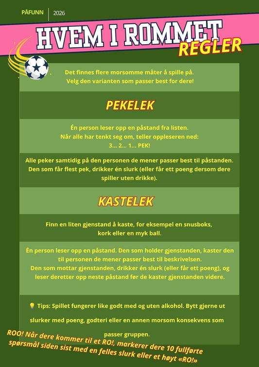 VM i Fotball - Hvem i rommet