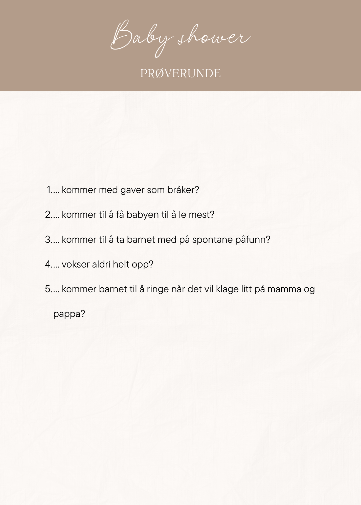 Hvem i rommet - Baby Shower