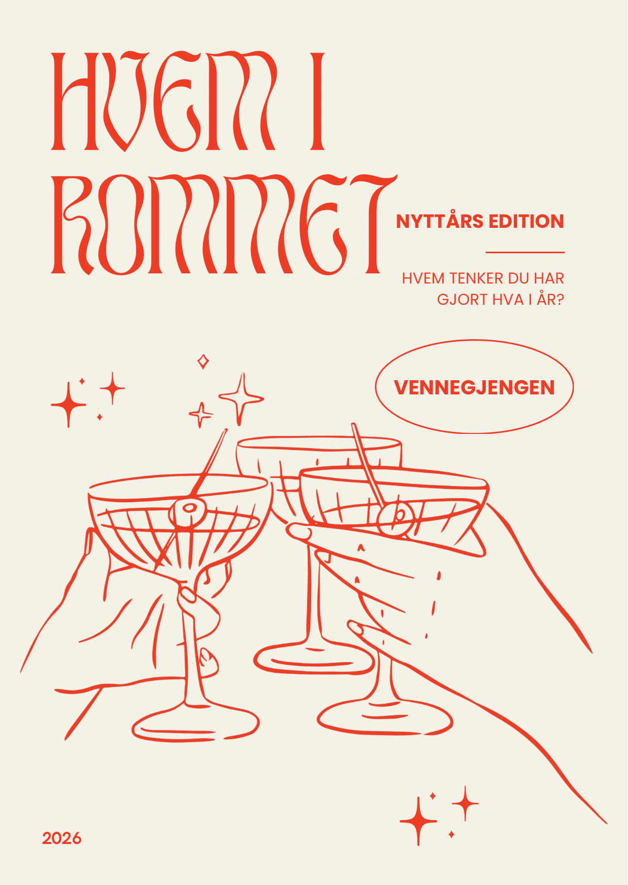Hvem i rommet - nyttårslek (VENNEGJENGEN)