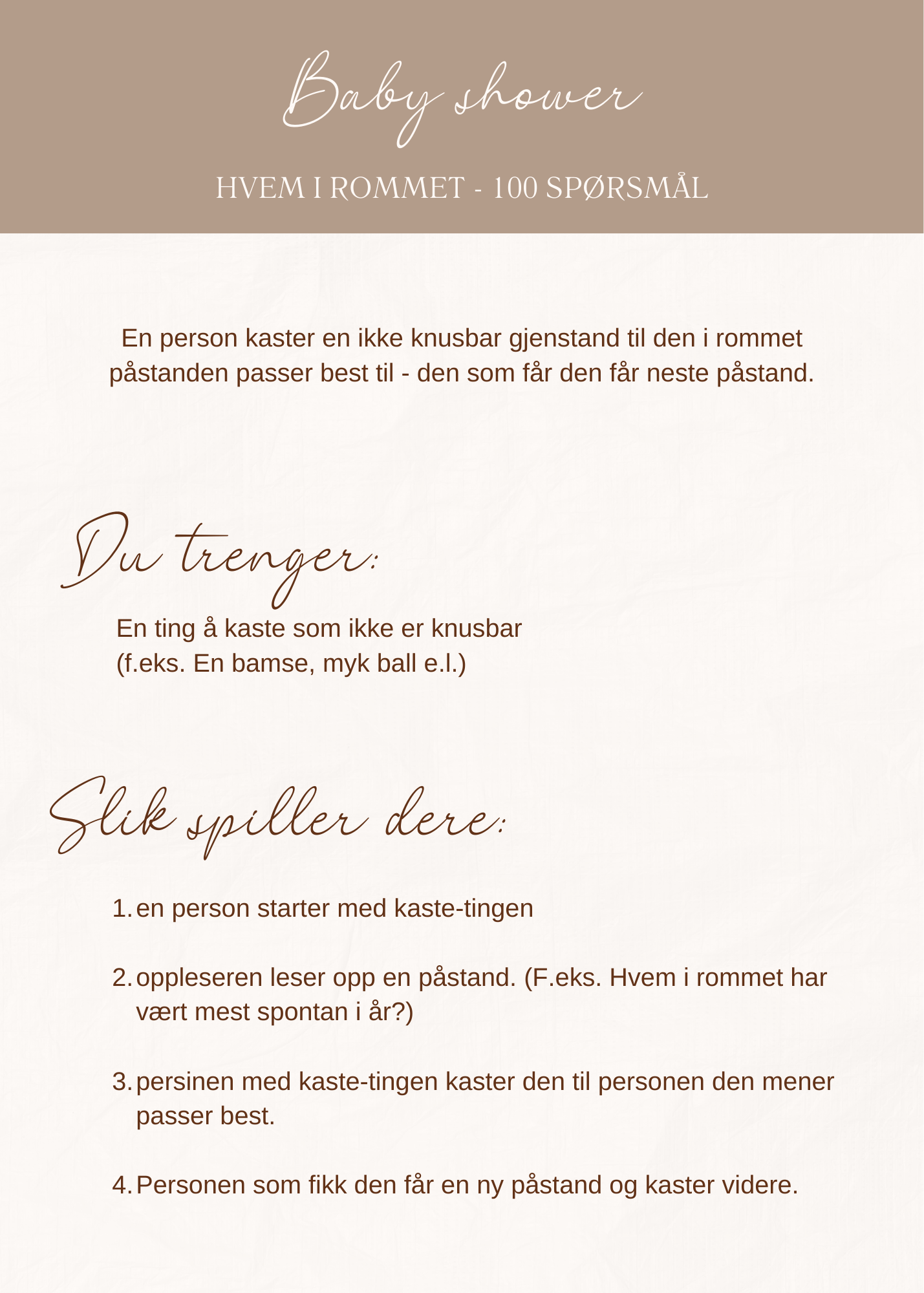 Hvem i rommet - Baby Shower