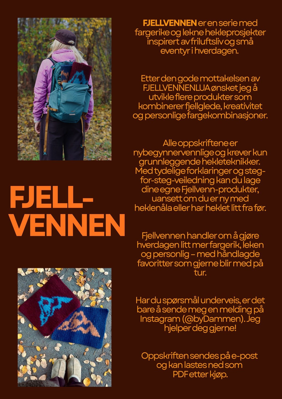 FJELLVENN SITTEUNDERLAG oppskrift/mønster